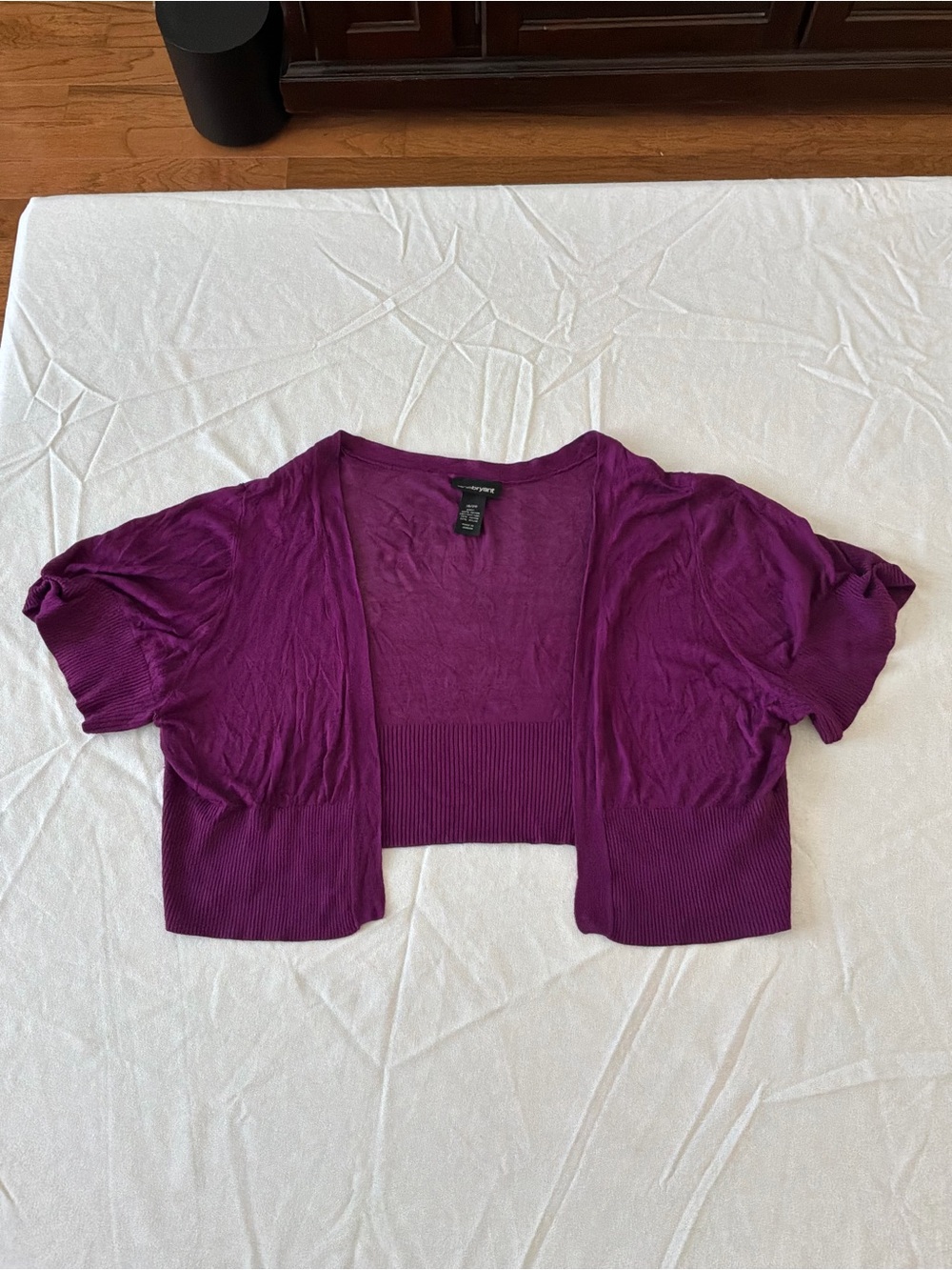 ******* Lane Bryant Purple Short Sleeve Cropped Bolero b5 *******